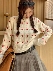 Heart Cable Knit Sweater