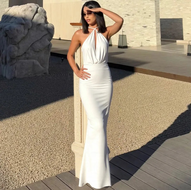 Halter Tie Up Maxi Dress