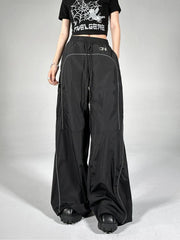 Women Reflective Stripe Baggy Sweatpants