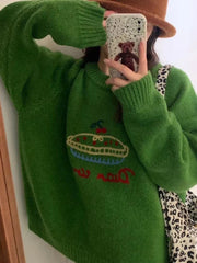 Fruit Cake Jacquard Knit Pullover