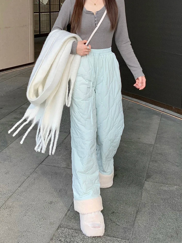 Puffer Thick Fleece Warm Pants