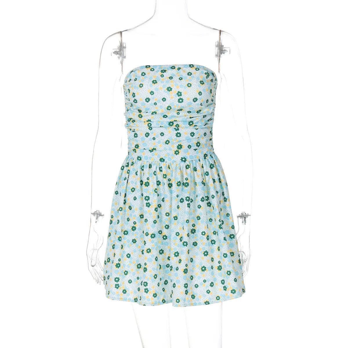 Floral Printed Tube Mini Dress