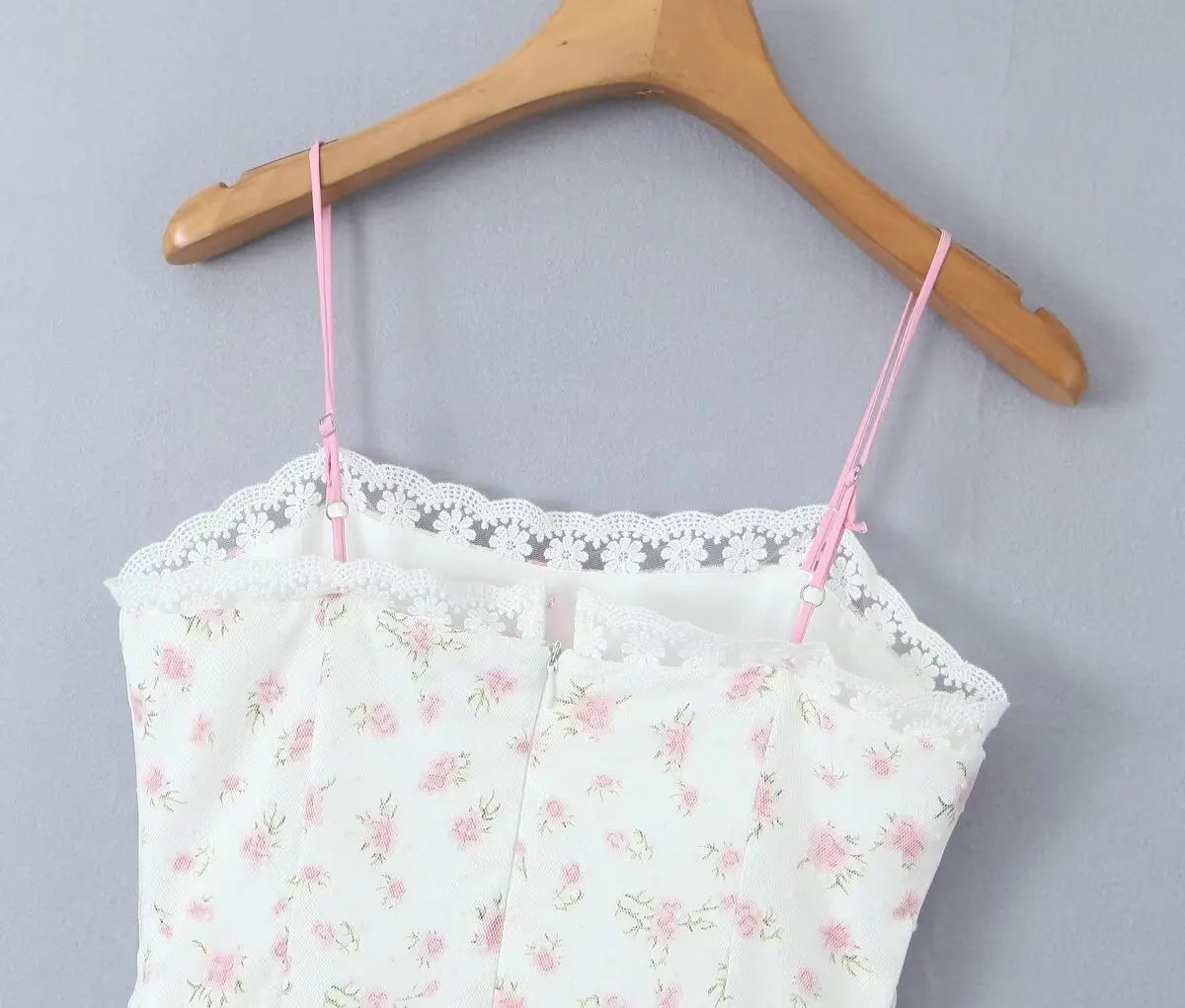 White Floral Print Bow Strap Pleated Mini Dress