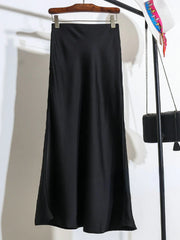Satin Fishtail Midi Skirt