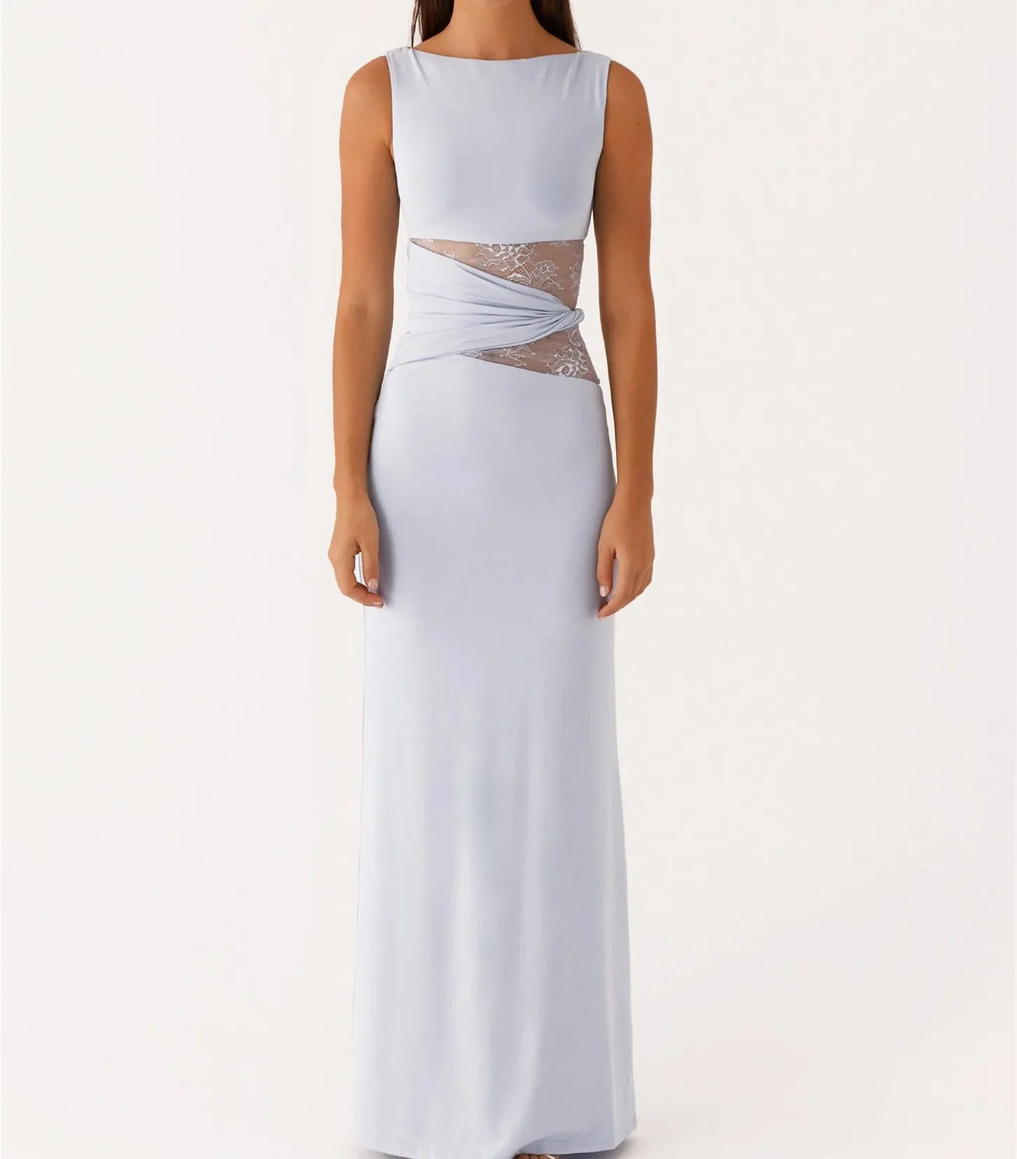 Lace Patchwork Tank Maxi Dress