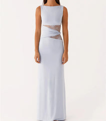 Lace Patchwork Tank Maxi Dress