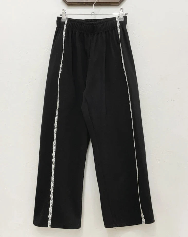 Lace Seam Trim Joggers
