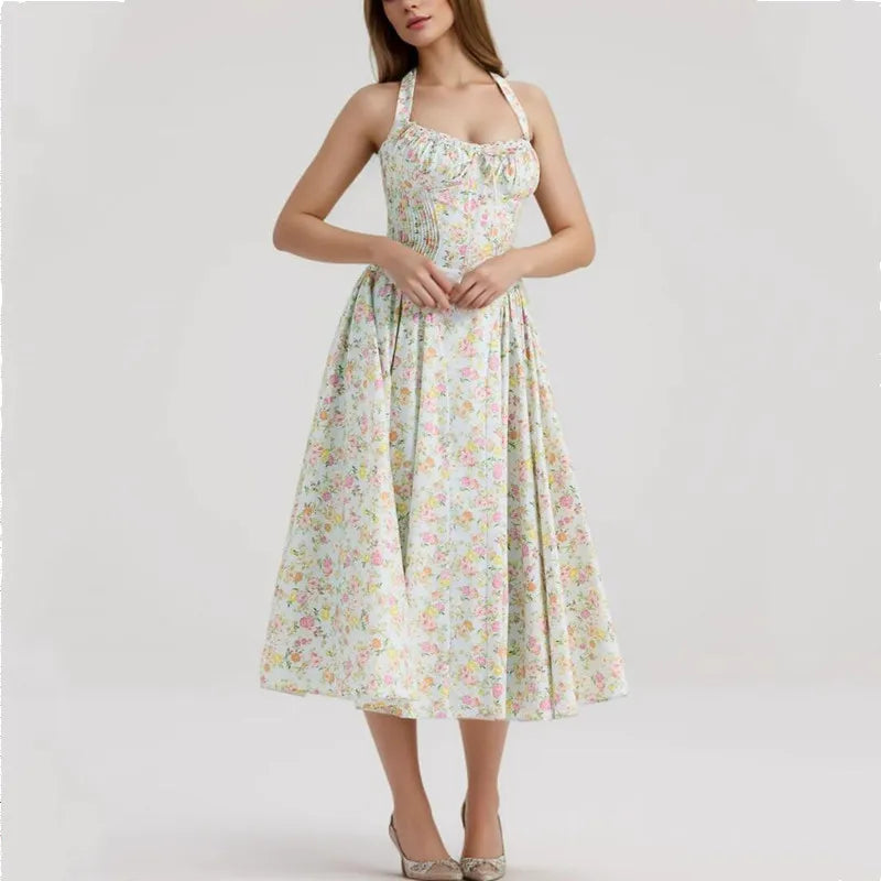 Halter Corset Midi Dress