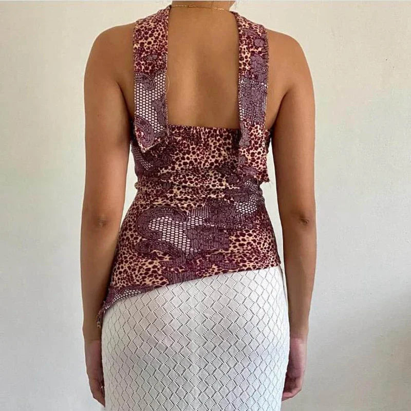 Floral Print Bandeau Scarf Top
