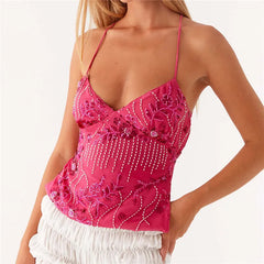 Sequin V-Neck Cami Top â€?Shiny & Stylish Fit