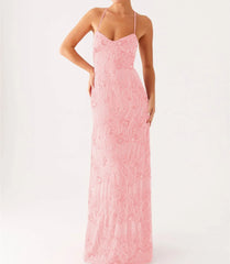 Sequin Spaghetti Strap Maxi Dress