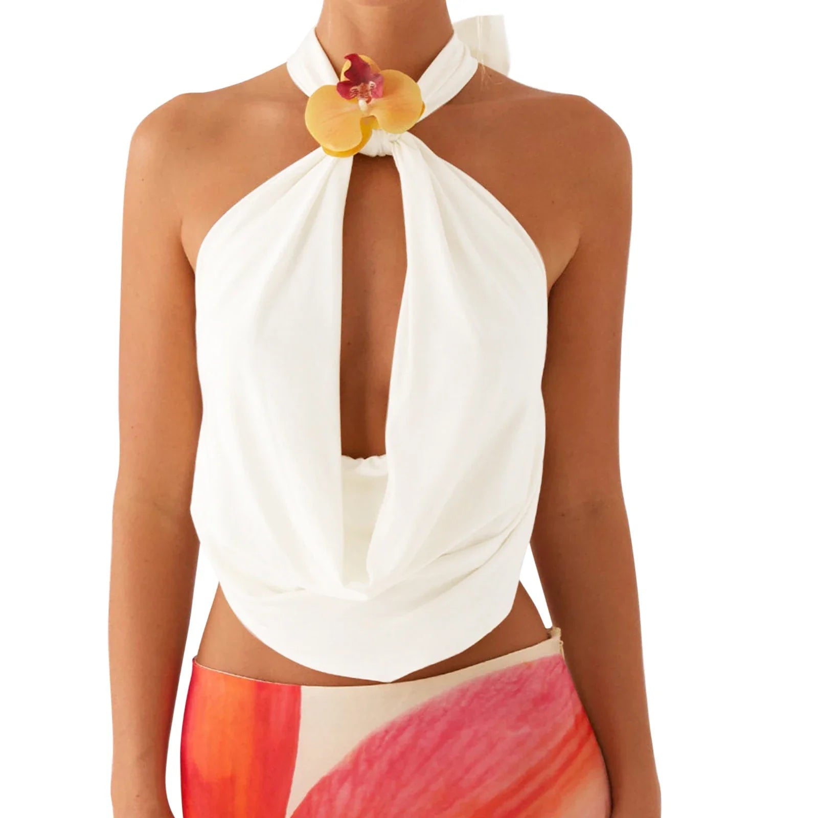 Orchid Deep Neck Halter Top