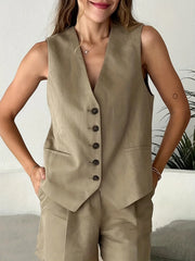 My Oasis Linen Shorts Set