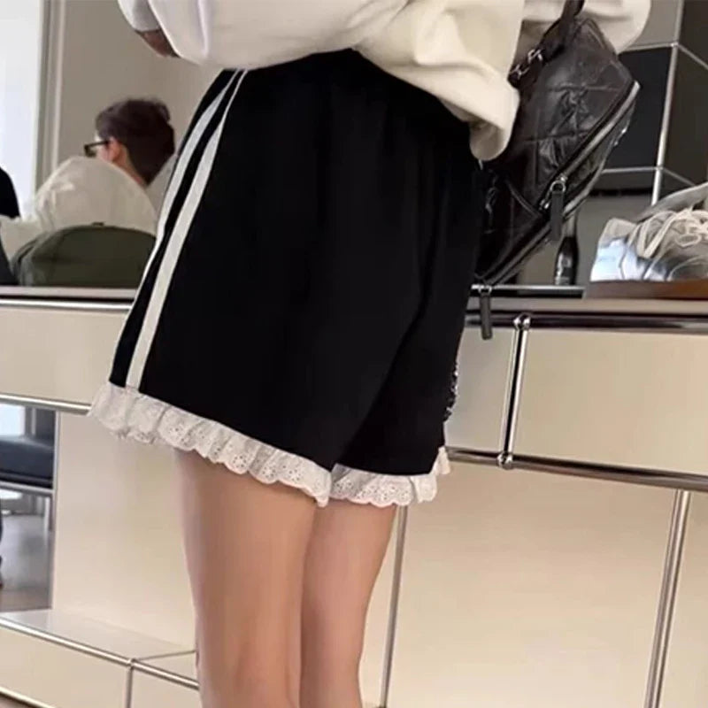 Side Striped Lace Shorts