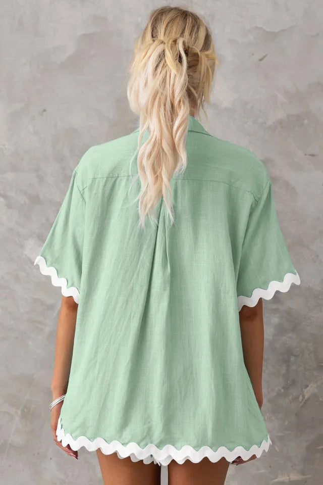 Zic Zac Patchwork Shirt And Shorts Set