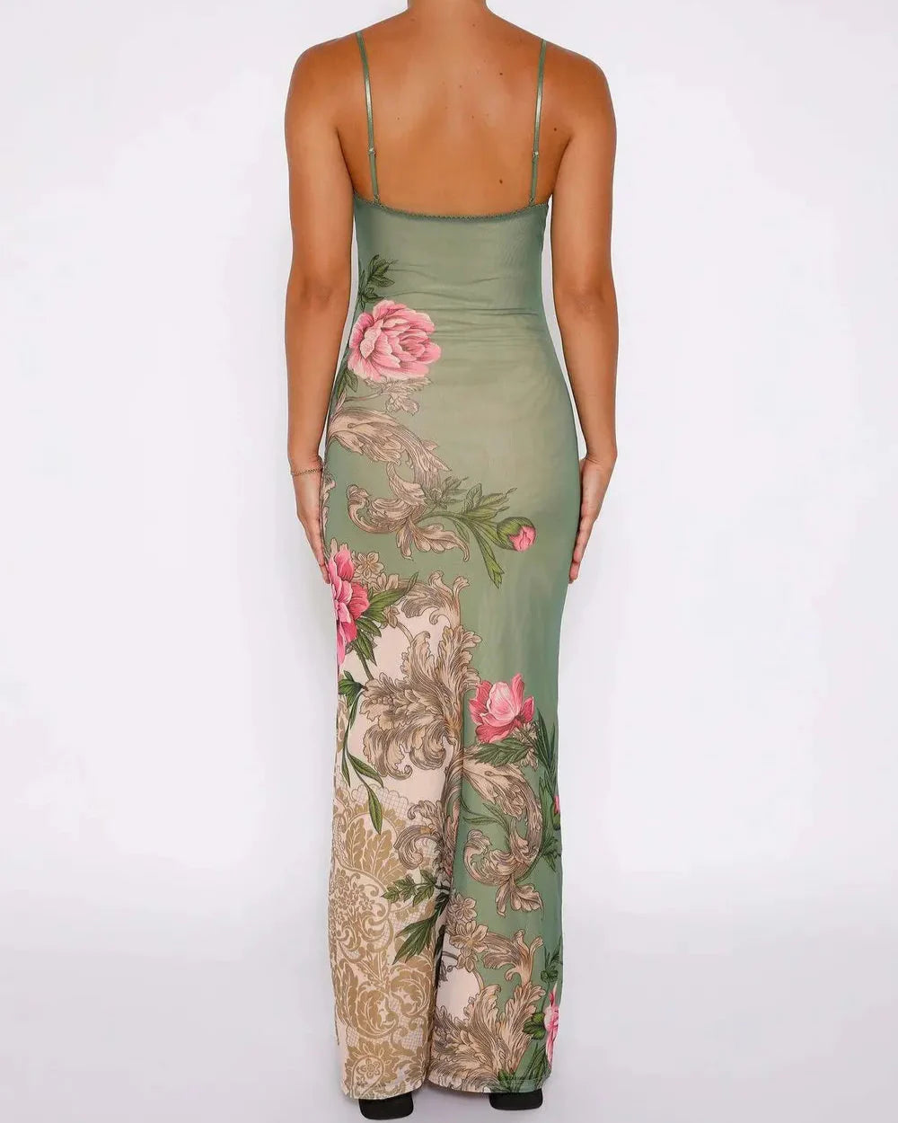 Floretta V Neck Spaghetti Dress