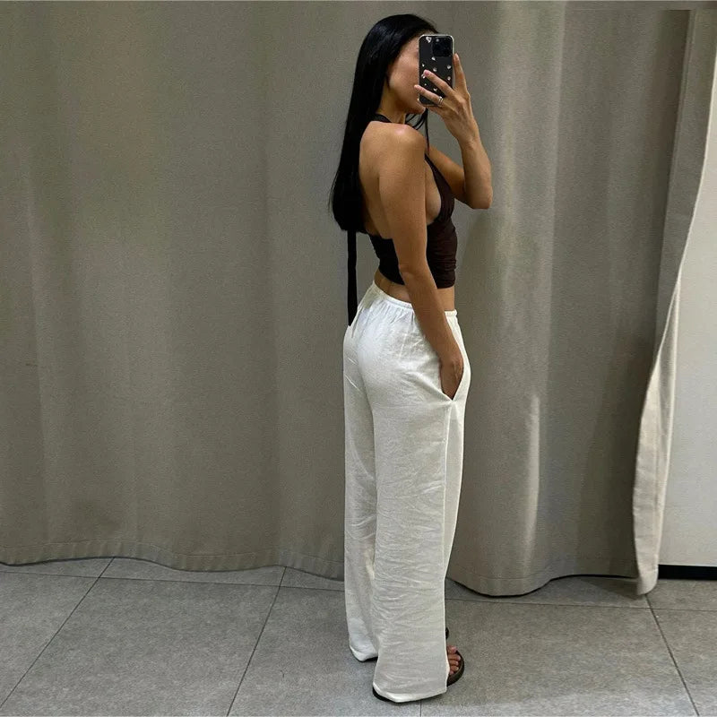 Deep Neck Halter Crop Top â€?Backless & Bold Fit