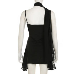 V-neck Cami Scarf Mini Dress