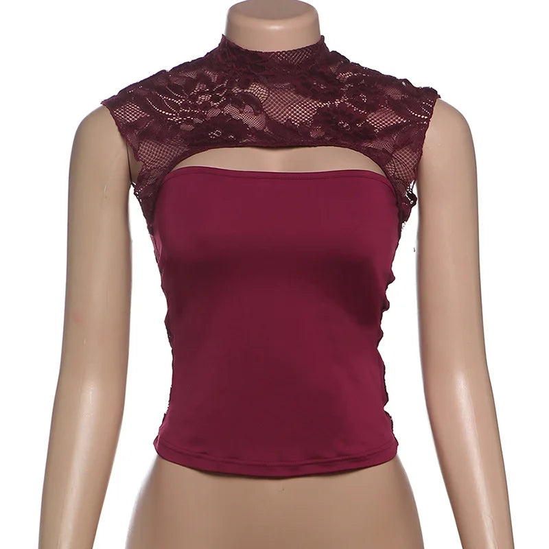 Back Lace Cut Out Top