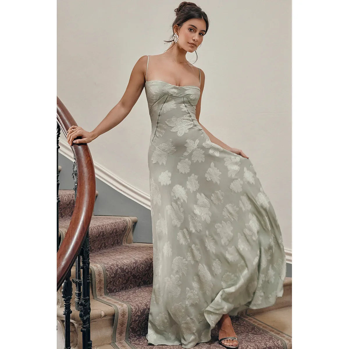 Floral Print Sheer Maxi Dress