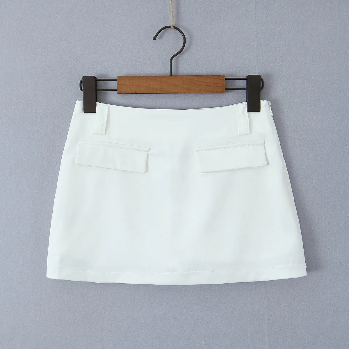 Satin Mock Pocket Mini Skirt