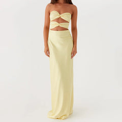 Effortless Strapless Column Maxi Dress - Low Back Beach & Resort Wear