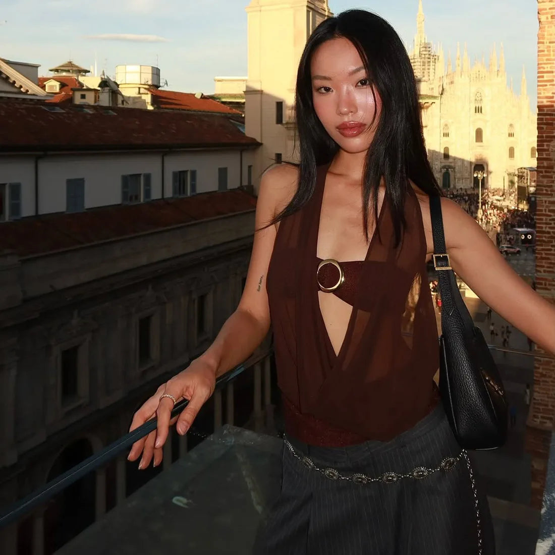 See-through Halter Top & Bralette Set - Streetwear Crop Tank