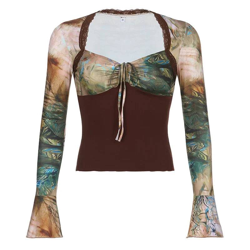 Mocha Mingle Mesh Top