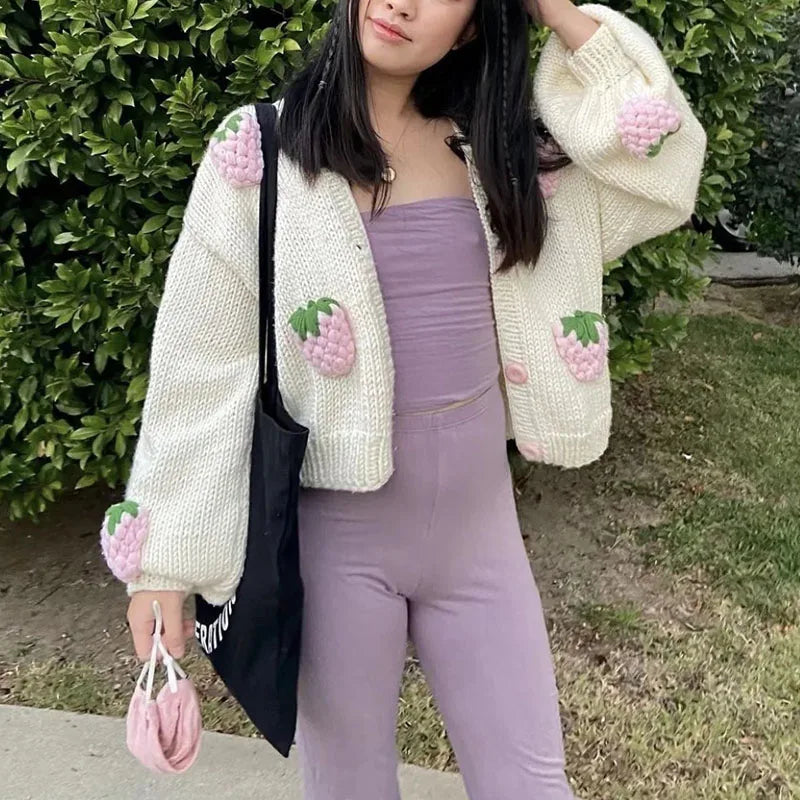 3D Embroidered Cardigan