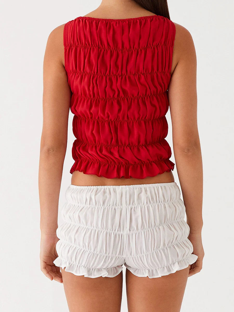 Ruched Low Waist Bloomers Shorts