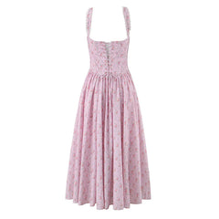 Back Lace Up Strap Midi Dress