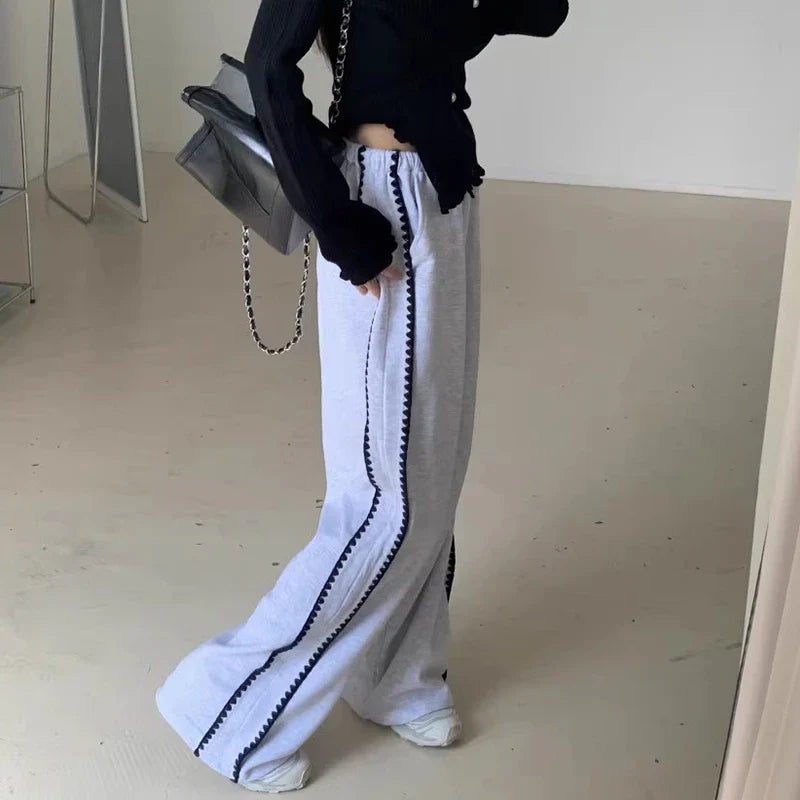 Side Contrasting Lace Track-pants