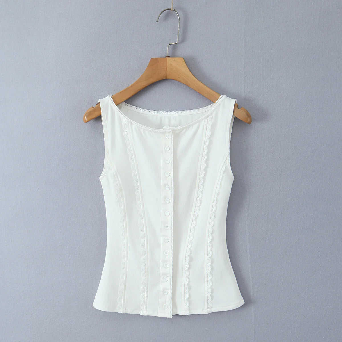 Rib Buttoned Tank Top