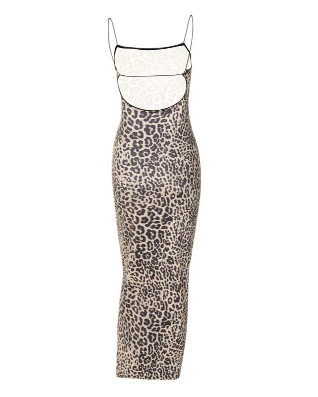 Gisella Leopard Pint Maxi Dress