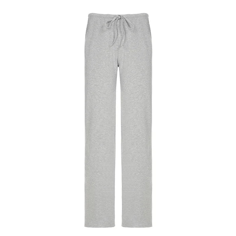 Solid Wrap Around Top And Drawstring Pants Set