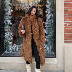 Faux Fuzzy Fur Long Coat