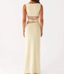 Lace Patchwork Tank Maxi Dress