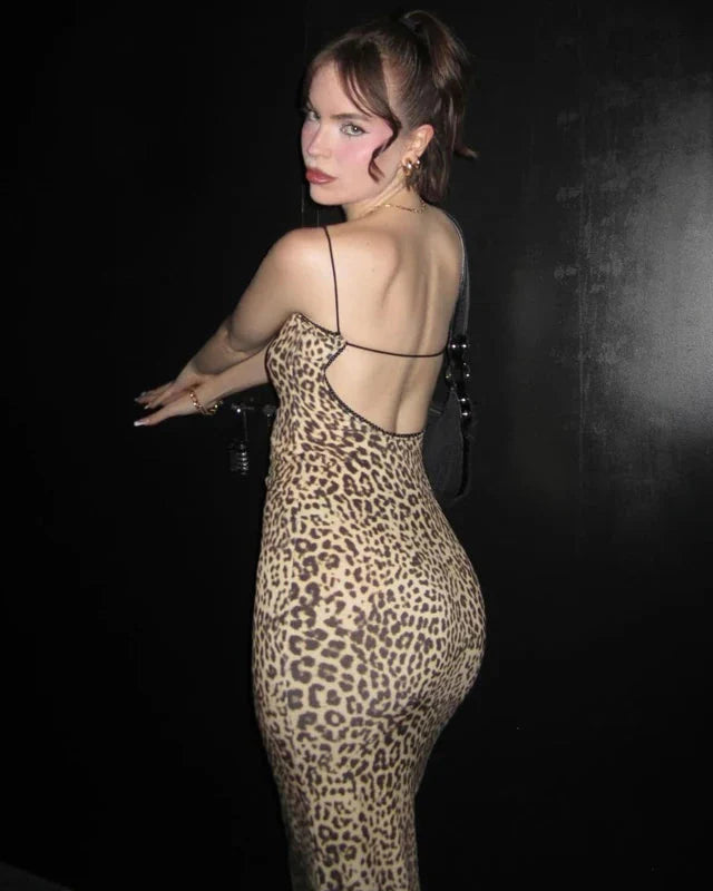 Gisella Leopard Pint Maxi Dress