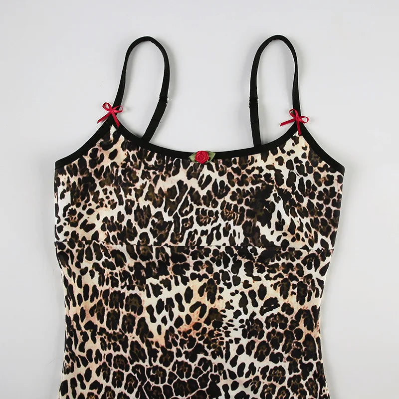 Cami Leopard Printed Slip Mini Dress