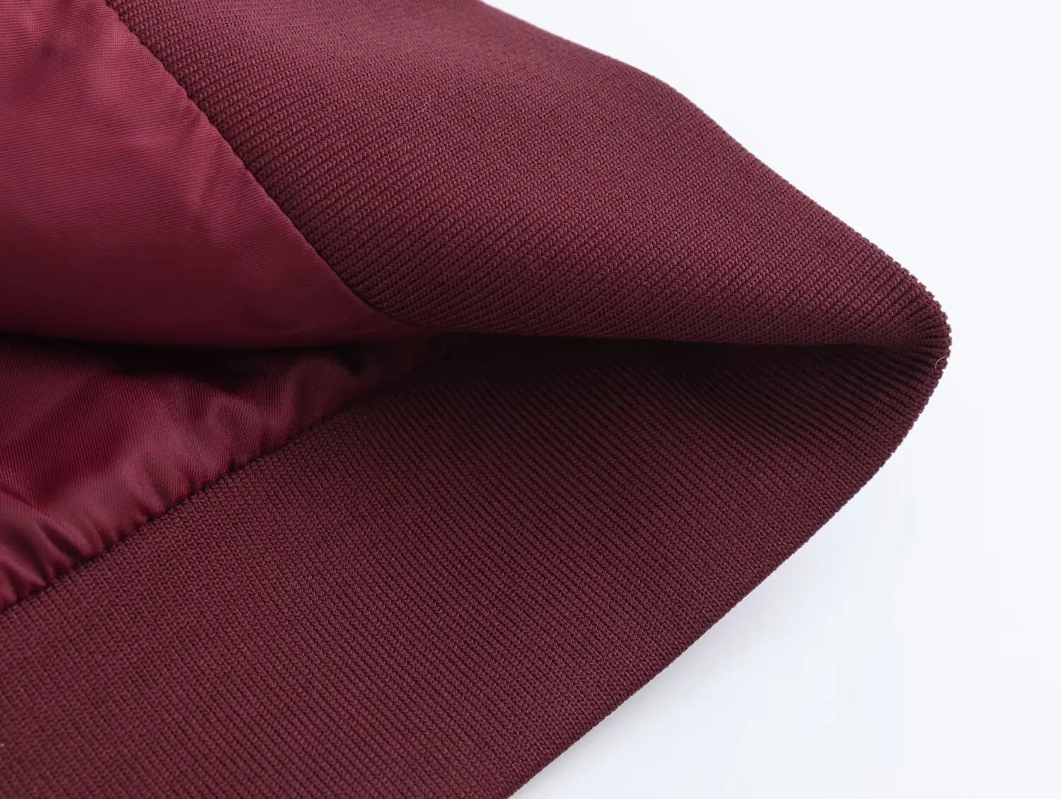 Burgundy Solid Baseball Jacket