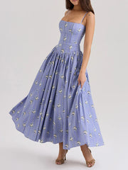 Serene Floral Flowy Maxi Dress - Empire Waist Summer Gown