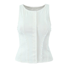 Rib Buttoned Tank Top