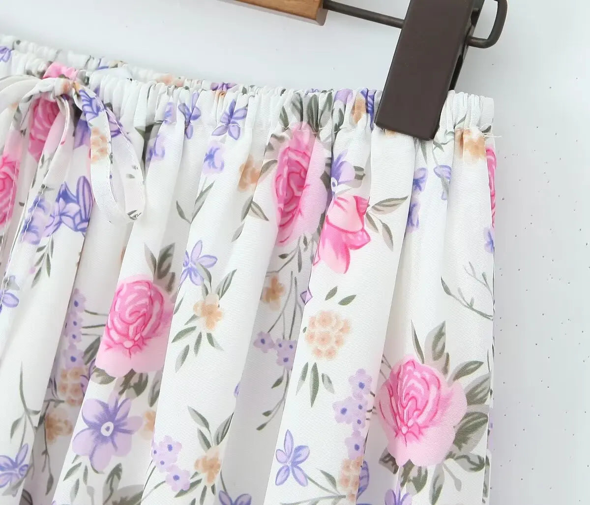 Floral Elastic Waist Maxi Skirt