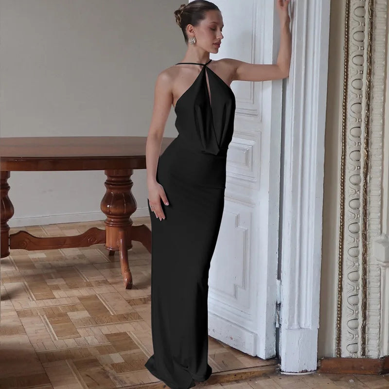 Halter Tie Up Maxi Dress