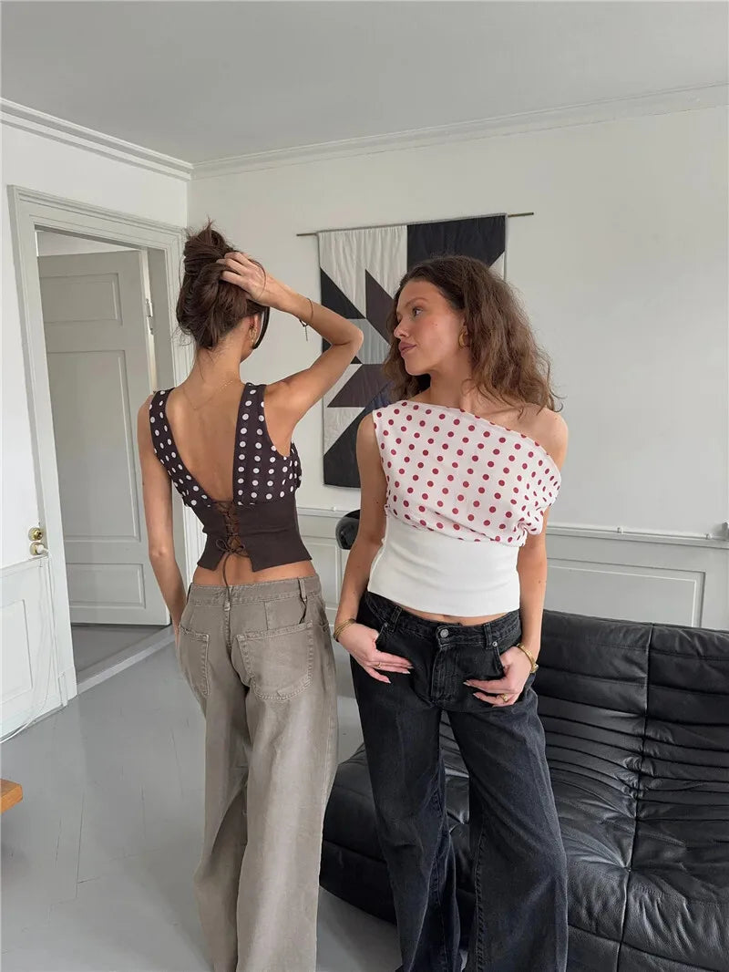 Off Shoulder Polka Dot Top