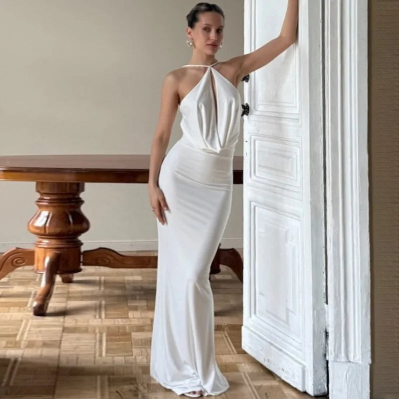 Halter Tie Up Maxi Dress