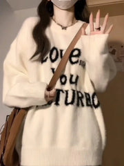 Printed Fuzzy Sweater
