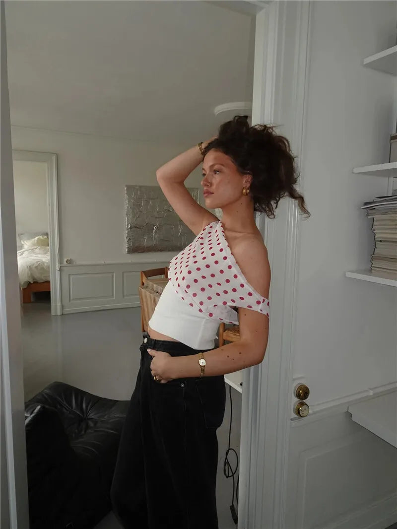 Off Shoulder Polka Dot Top
