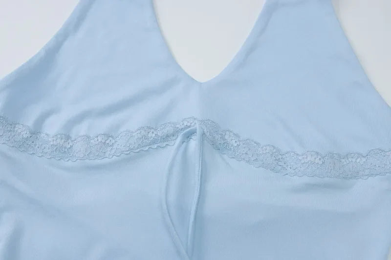 Halter Tie Up Top And Mini Skort Set