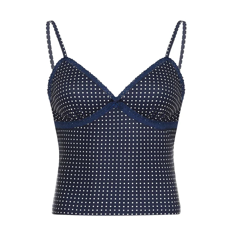 Blue Polka Dot Cami Top